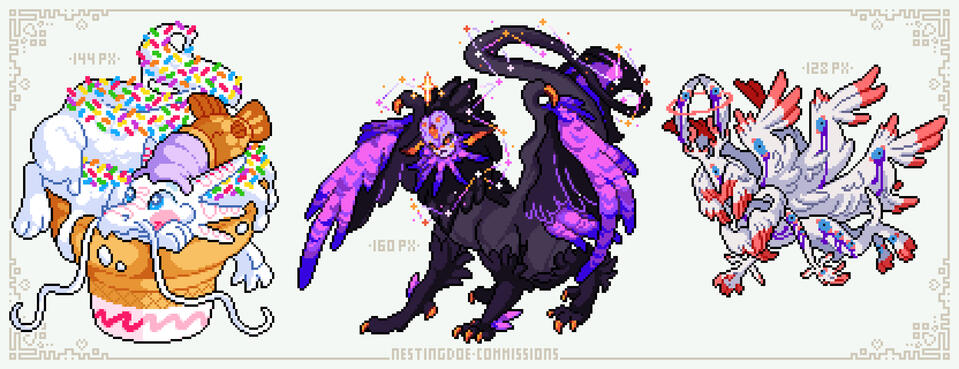 Large pixel sprite commission examples Large pixel sprite commission examples
